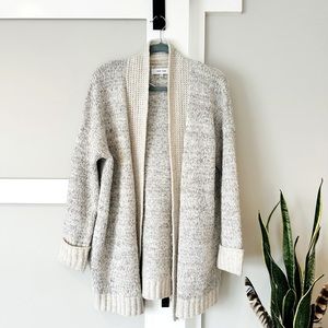 John + Jenn Sweater White Gray Cardigan Size Medium